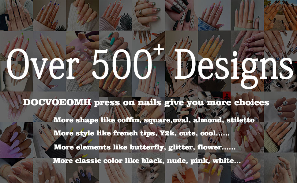 Over 500+ press on nails with design