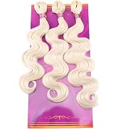 Body Wave Synthetic Hair Weave 3 Hair Bundles Deals 16 18 20 Inches Color 613 Blonde Synthetic Ha...