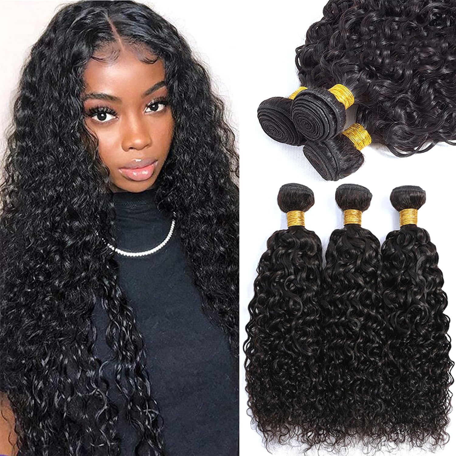 12A Curly Bundles Human Hair 26" 26" 26" 300g Brazilian Curly Human Hair 3 Bundles 100% Unprocessed Virgin Remy Kinky Curly Human Hair Weave Bundles Natural Color