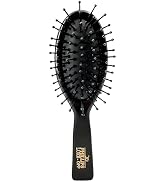 Phillips Brush Luxe Oval Paddle Purse Sized Hair Brush, Sleek Black Color with Gold Accents – 7 i...