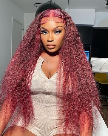 Burgundy Lace Front Wigs Human Hair