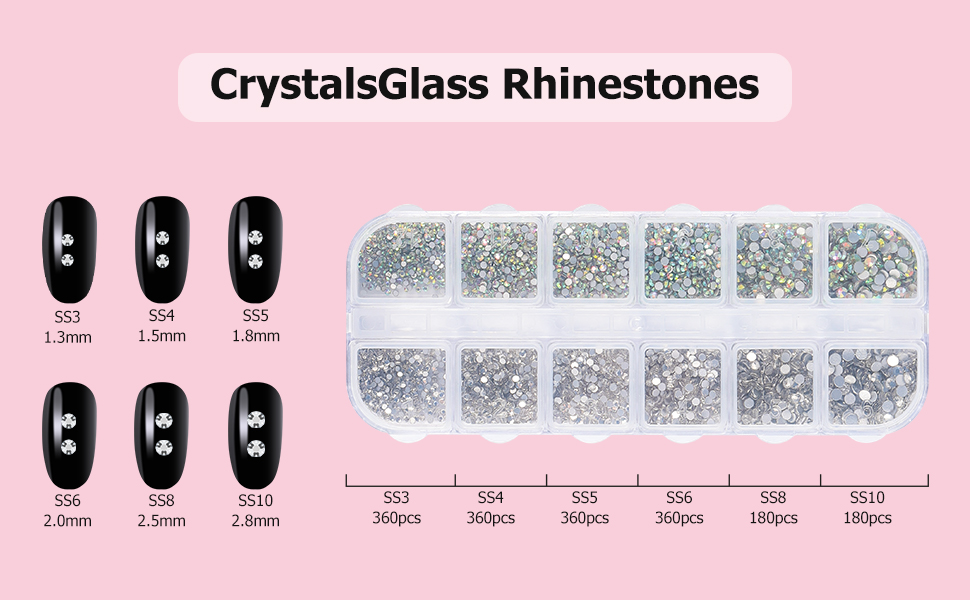 clear AB nail rhinestones