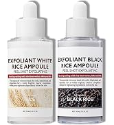 2PCS Rice Exfoliating Ampoule Set, Black and White Rice Exfoliant, Rice Ampoule Duo Exfoliating S...