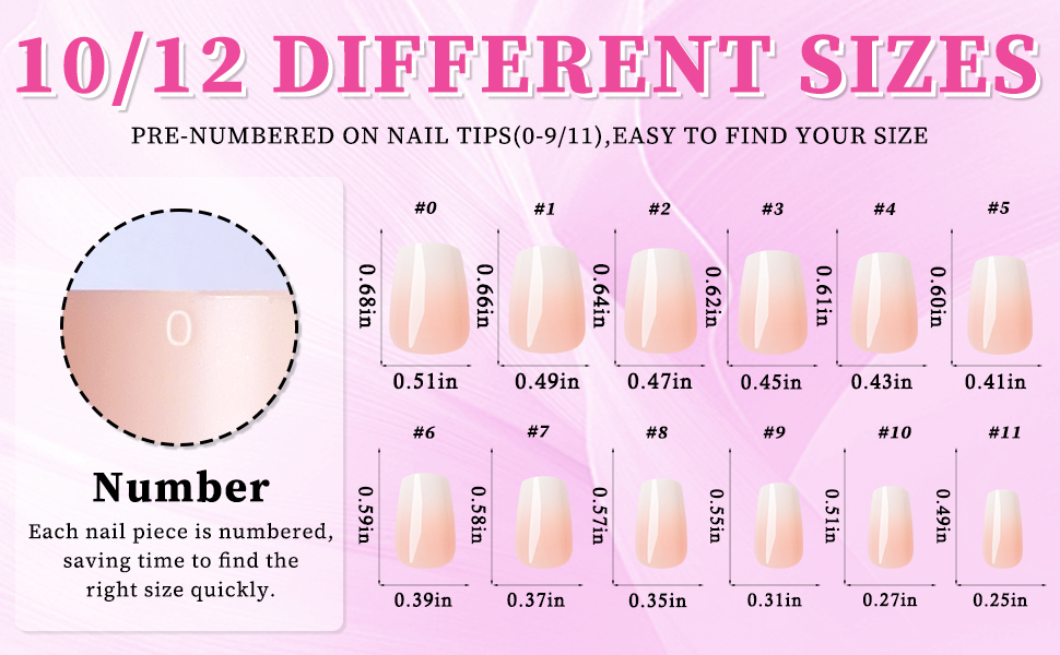 10/12 Different sizes