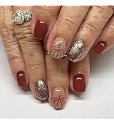 Halloween Press on Nails Short Square Fall Fake Nails Pumpkin Color Full Cover Pumpkin False Nail...