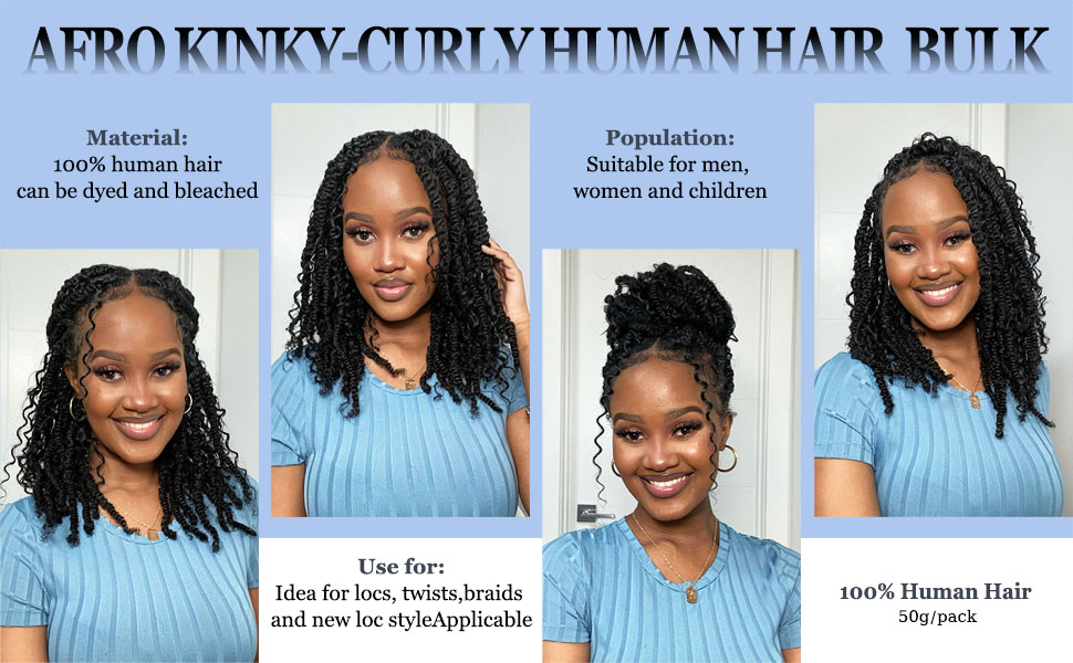afro kinky bulk human hair