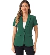 Allegra K Women's 1 Button Blazer Jacket Office Business Short Sleeve Blazer