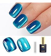 YTD Likomey High Shine Glass Cat Eye Gel Nail Polish,HEMA Free TPO Free,15ml Bright Blue Magnetic...
