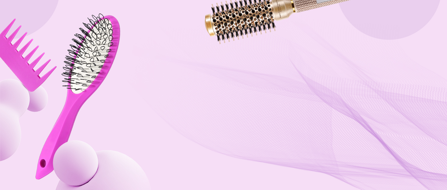 Stylemate brush and comb set for synthetic & human hair