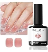 Modelones Jelly Gel Nail Polish, 15 ML Nude Pink Gel Polish Sheer Natural Pink Translucent Jelly ...