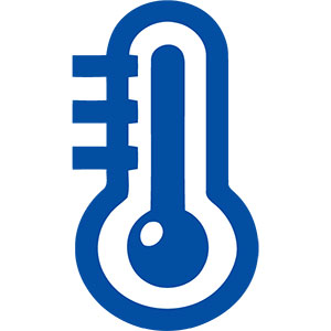 Icon of blue thermometer 