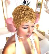 Blonde short pixie cut wig human hair