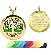 Aromatherapy Essential Oil Diffuser Necklace 316L Stainless Steel Locket Pendant with 24 Inch Chain