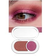 JUAAZIN Copper Browm Roses Pink Shimmer Eyeshadow Double Colors Palette, High Pigment Eye Shadow ...