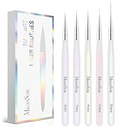 MelodySusie 5Pcs Nail Art Liner Brushes Professional Gel Polish Painting Art Design Pen Set for T...