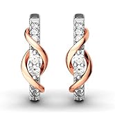 Jeulia 925 Sterling Silver Small Hoop Earrings Round Cut White Diamond Endless Stud Earrings hypo...
