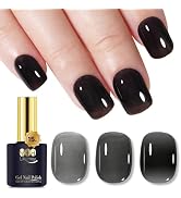 YTD Likomey Gel Nail Polish,15ml Black Translucent Neutral Jelly Sheer Glass Spring Summer Salon ...
