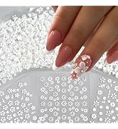 30 Sheet White Flower Nail Stickers for Nail Art Decals YEFIUO Self-Adhesive Nail Art Charms Slid...