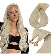 Sunny U Tip Hair Extensions Human Hair 18inch U Tip Hair Extensions Platinum Blonde U Tips Human ...
