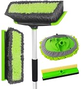 NIKCOSMK 62'' Car Wash Brush with Long Handle, Car Wash Kit, Chenille Microfiber Car Wash Mop Mit...