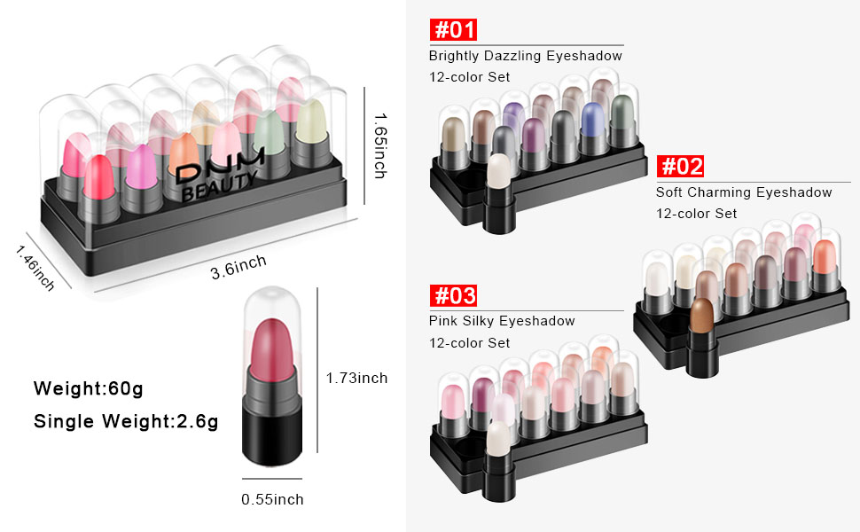 12 Colors eyeshadow stick