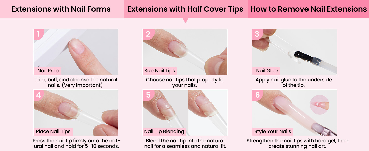 Extensions-Half Cover Tips