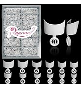 Ranrose 600PCS Short French Style False Nails Half Cover Nails Tips,White Short Acrylic Extension...
