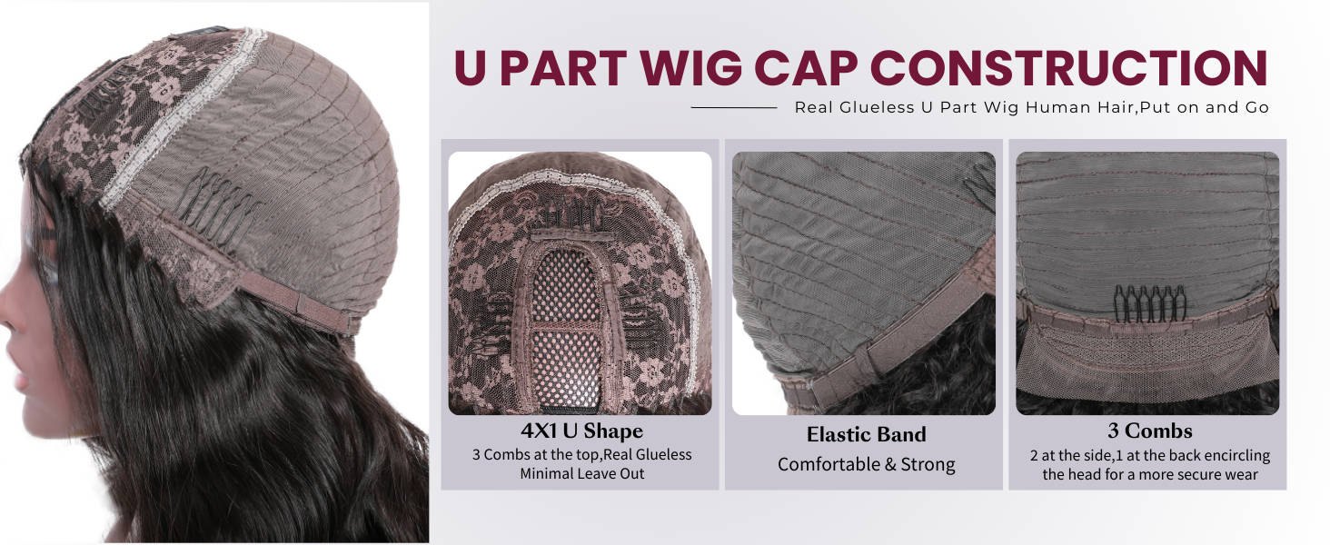 U Part Human Hair Wig