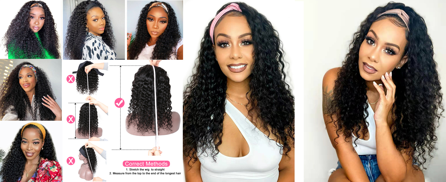headband wig human hair
