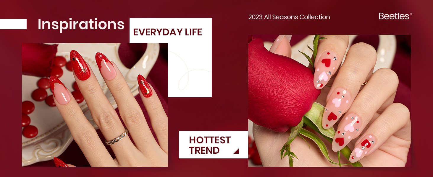 Beetles Red Gel Polish Set