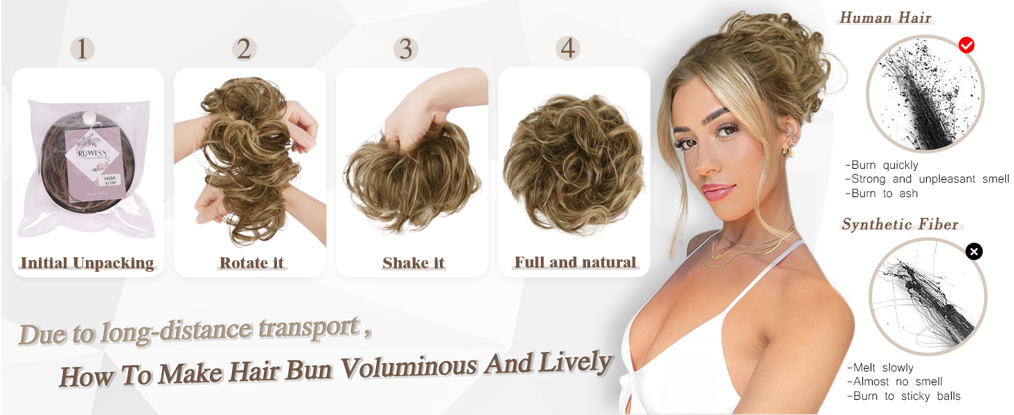 messy bun hair piece human hair