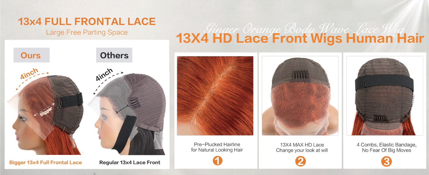 ginger lace front wigs human hair