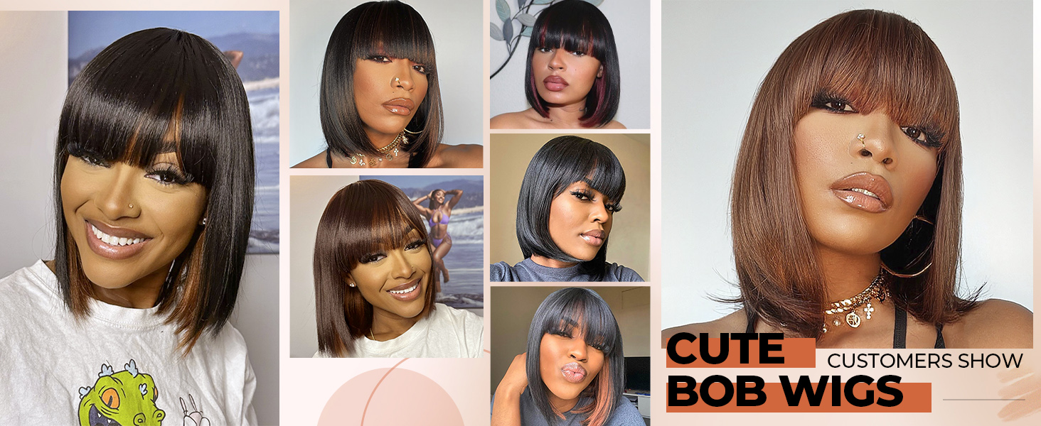 toyotress bob wigs with bangs
