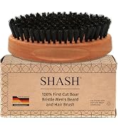 SHASH Captain 100% Boar Bristle Hair Brush - Made in Germany | Naturally Conditions, Improves Tex...