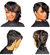 SisBroSis Pixie Cut Lace Frontal Human Hair Wigs for Women 4x4 Short Layered Pixie Cut Lace Closu...