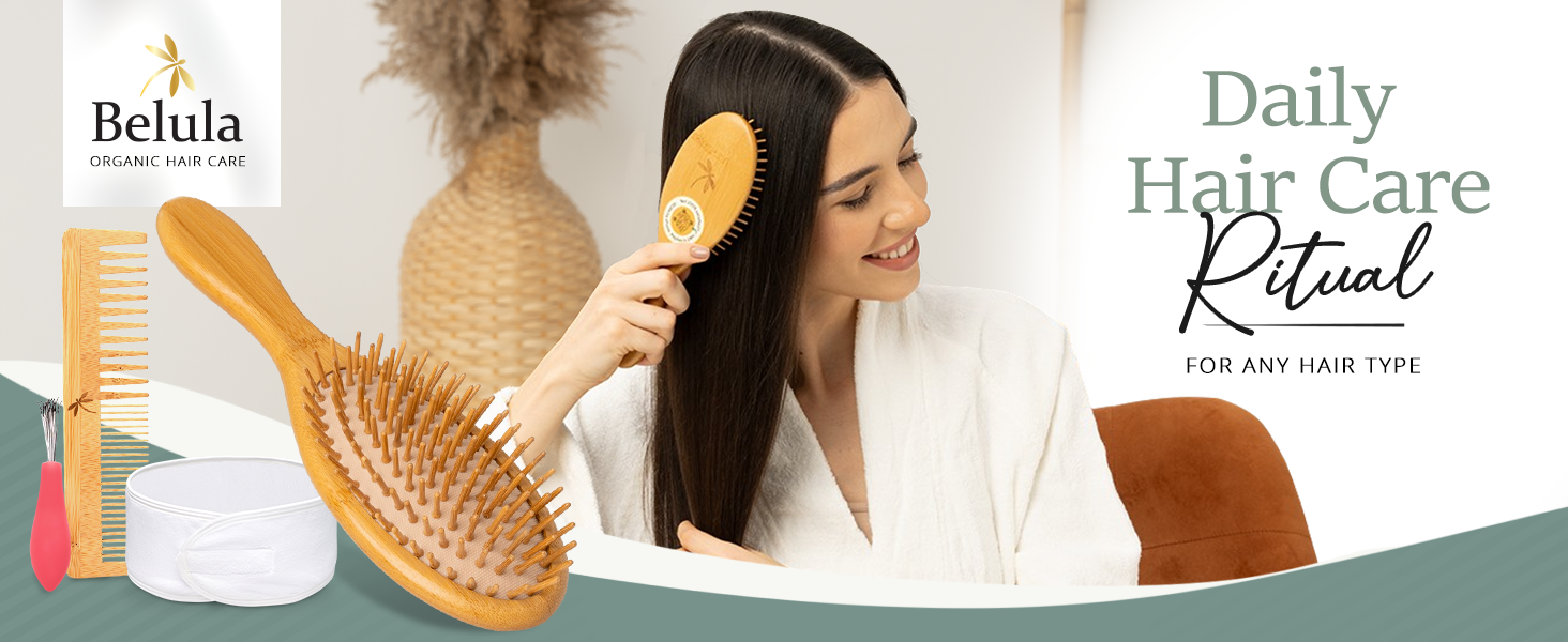 bamboo brush hair growth increase hairbrush mini brushes bristle natural paddle detangling women men