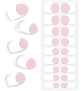 Semi Cured Gel Nail Strips French Stickers Works with Any Nail Lamps Gel Wraps Salon-Quality Long...