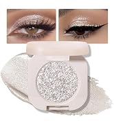 JUAAZIN Monochrome Glitter Eyeshadow - Slive Shimmer Eye Shadow, Talc-Free, Paraben-Free, Cruelty...
