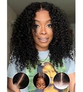 Sunber Bye Bye Knots Curly Glueless Human Hair Wig Pre cut 7x5 HD Lace Front Put On Go 3S Wear Pr...