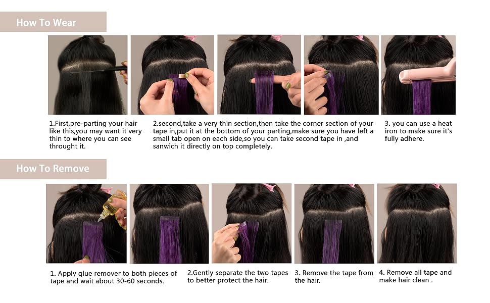 100 natural tape in hair
