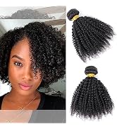 VIYAVIYA Afro Kinky Curly 10 Inch Brazilian Virgin 100% Human Hair Extensions Natural Color for A...