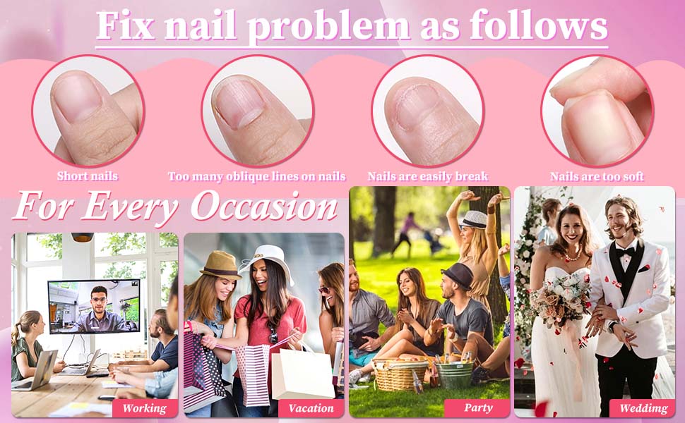 white acrylic nails press ons nail short fake nails nude glue on nails black false nails red
