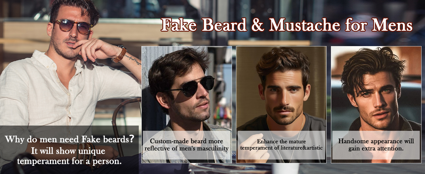 Fake Beard Fake Mustache for Men