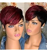PurpleSexy Short Pixie Wigs for Black Women Pixie Cut Wig Human Hair Glueless Natural Straight Fu...
