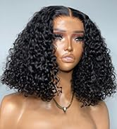 Brennas Hair Bob Wig Human Hair 13x4 Lace Front Wigs Human Hair HD Lace Short Bob Wigs Curly Braz...