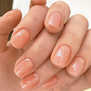 Square Fake Nails Matte Press on Nails with Glitter Pearl Medium Pink False Nails 