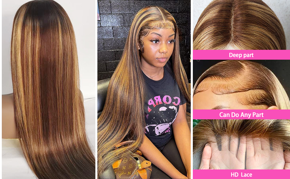 13x6 4/27 straight wig human  hair