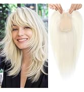 Flufymooz 100% Real Human Hair Toppers, 12 Inch Human Hair Toppers for Thinning Hair Large Hand-w...
