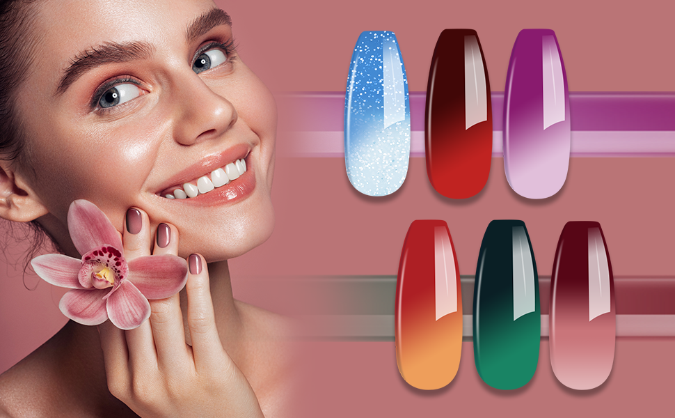 6 colors changing series gel polish
