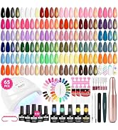 VANREESA Gel Nail Polish Kit with U V Light and Nail Drill Kit 65 Pcs Gel Polish Nail Set 35 All ...